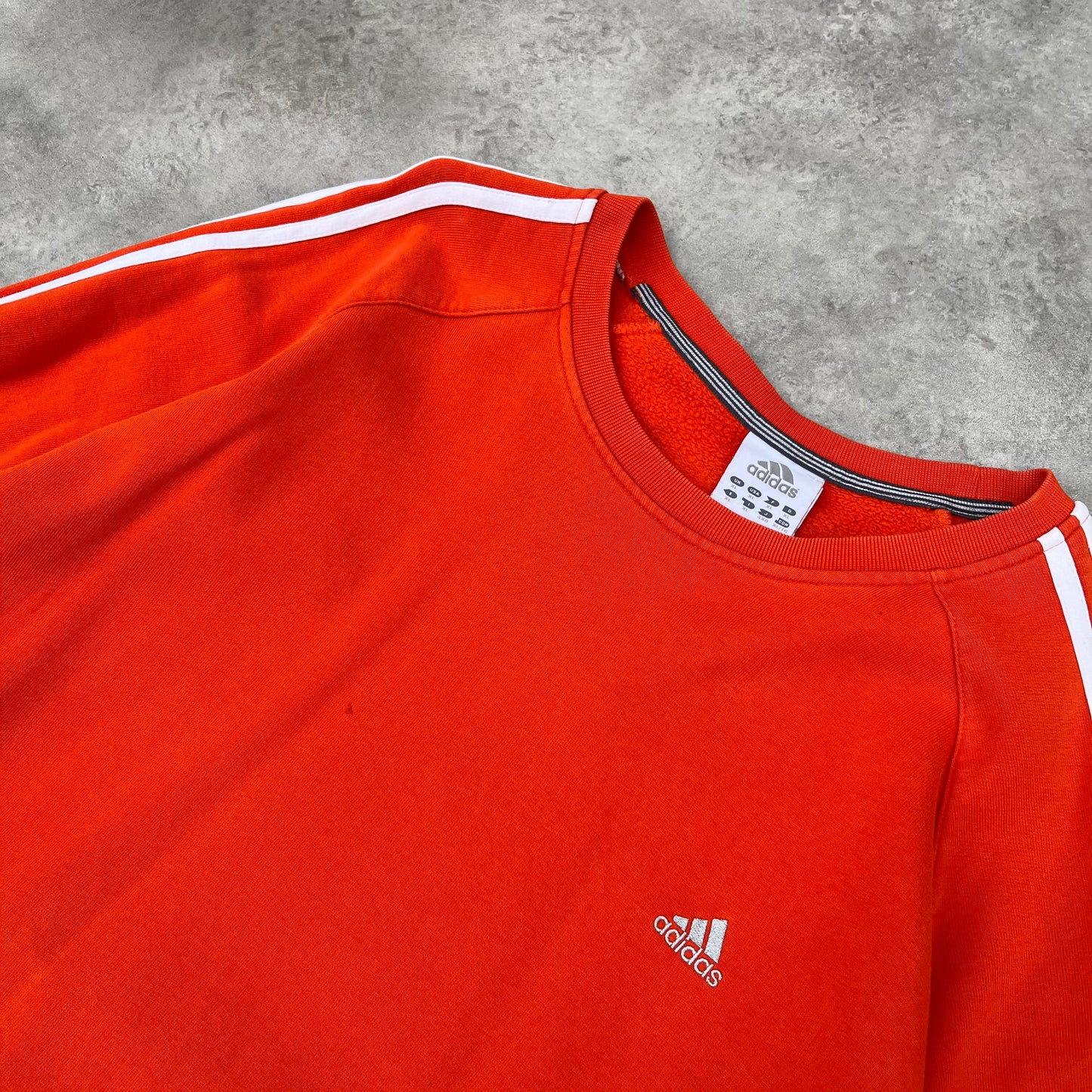 Adidas Orange Three Stripe Sweatshirt XL