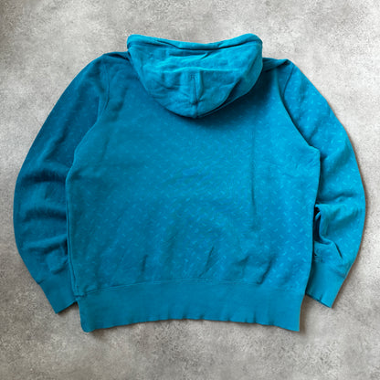 Nike Teal Patterned Swoosh Hoodie L