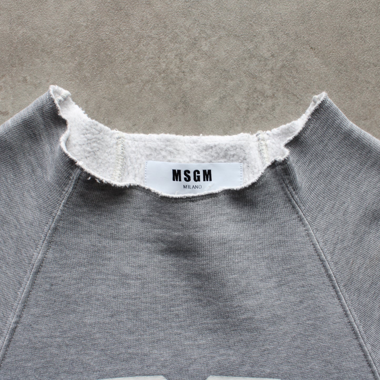 MSGM College Logo Sweatshirt – Grey & Red (Woman-L)