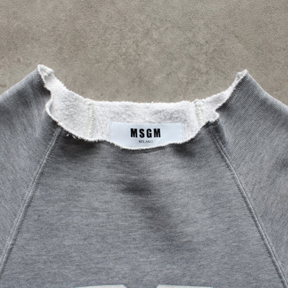 MSGM College Logo Sweatshirt – Grey & Red (Woman-L)