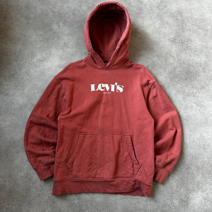 Levi's Rust Red Front Script Logo Hoodie S