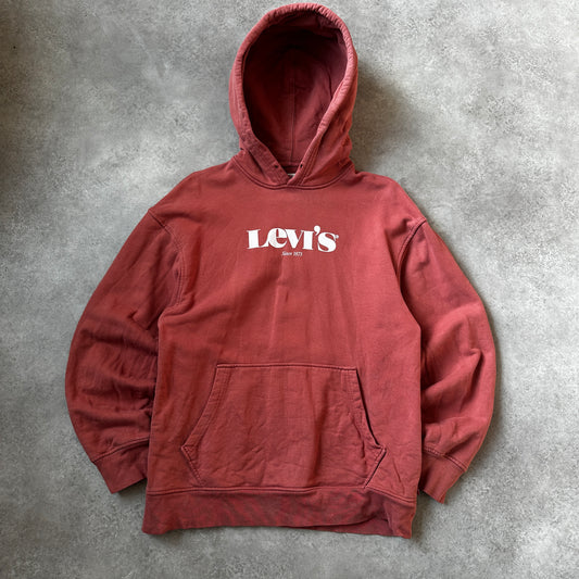 Levi's Rust Red Front Script Logo Hoodie S