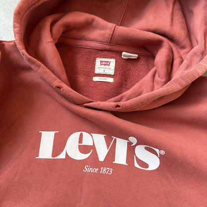 Levi's Rust Red Front Script Logo Hoodie S