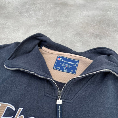 Champion Navy Quarter Zip Sweatshirt L