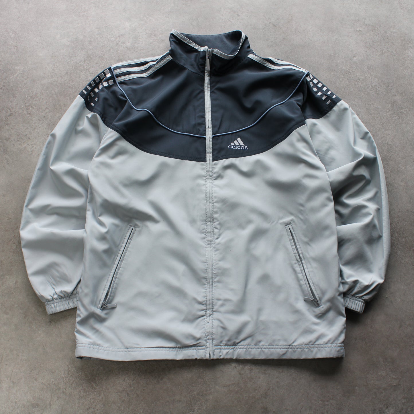 Adidas Vintage Track Jacket – Grey & Navy (Man-L)