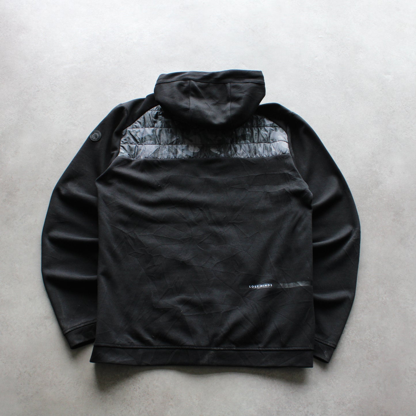 Lost Minds Hybrid Camo Hoodie Jacket – Black/Grey (Man-XL)