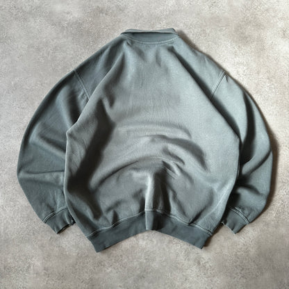 Adidas Sage Green Small Chest Logo 1/4 Zip Sweatshirt L