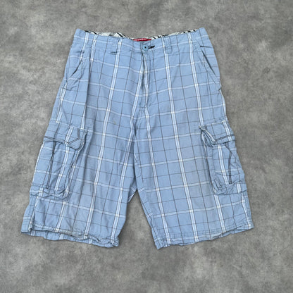 Unionbay Blue Plaid Cargo Shorts W29