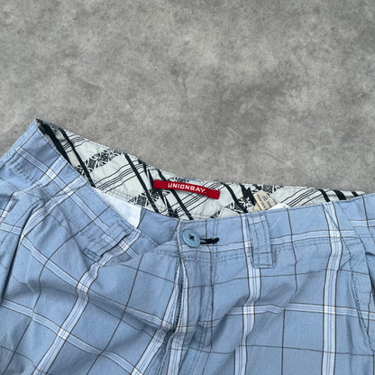 Unionbay Blue Plaid Cargo Shorts W29