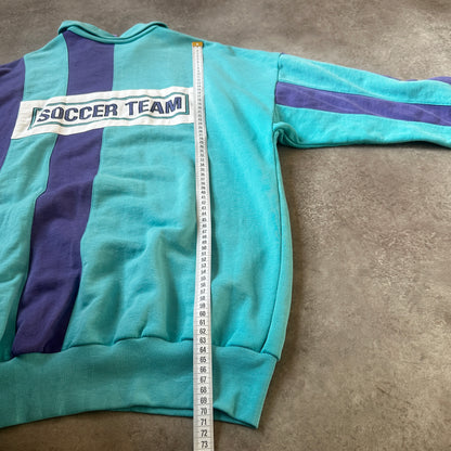 Adidas Teal & Purple Colorblock 1/2 Zip Sweatshirt 174cm