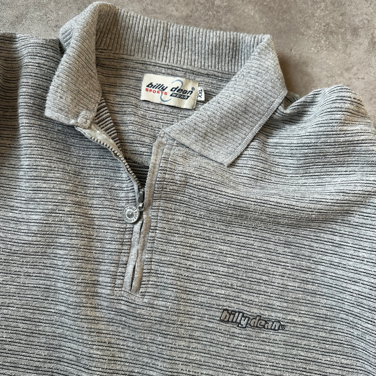 Billy Dean White & Black Striped Toweling V-Neck T-Shirt XXL