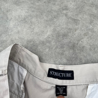 Structure Beige Pleated Shorts W38