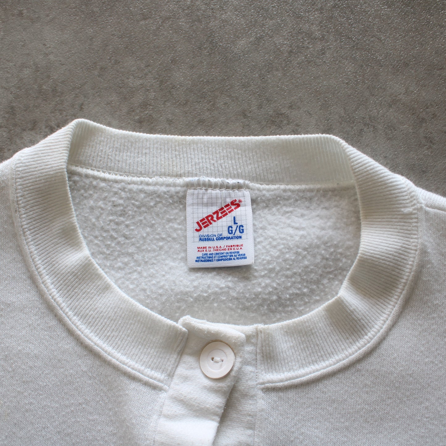 Jerzees Vintage White Embroidered Sweatshirt (Woman-L)