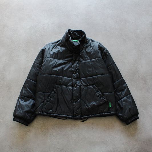 United Colors of Benetton Black Crop Puffer (Woman-M Oversized)