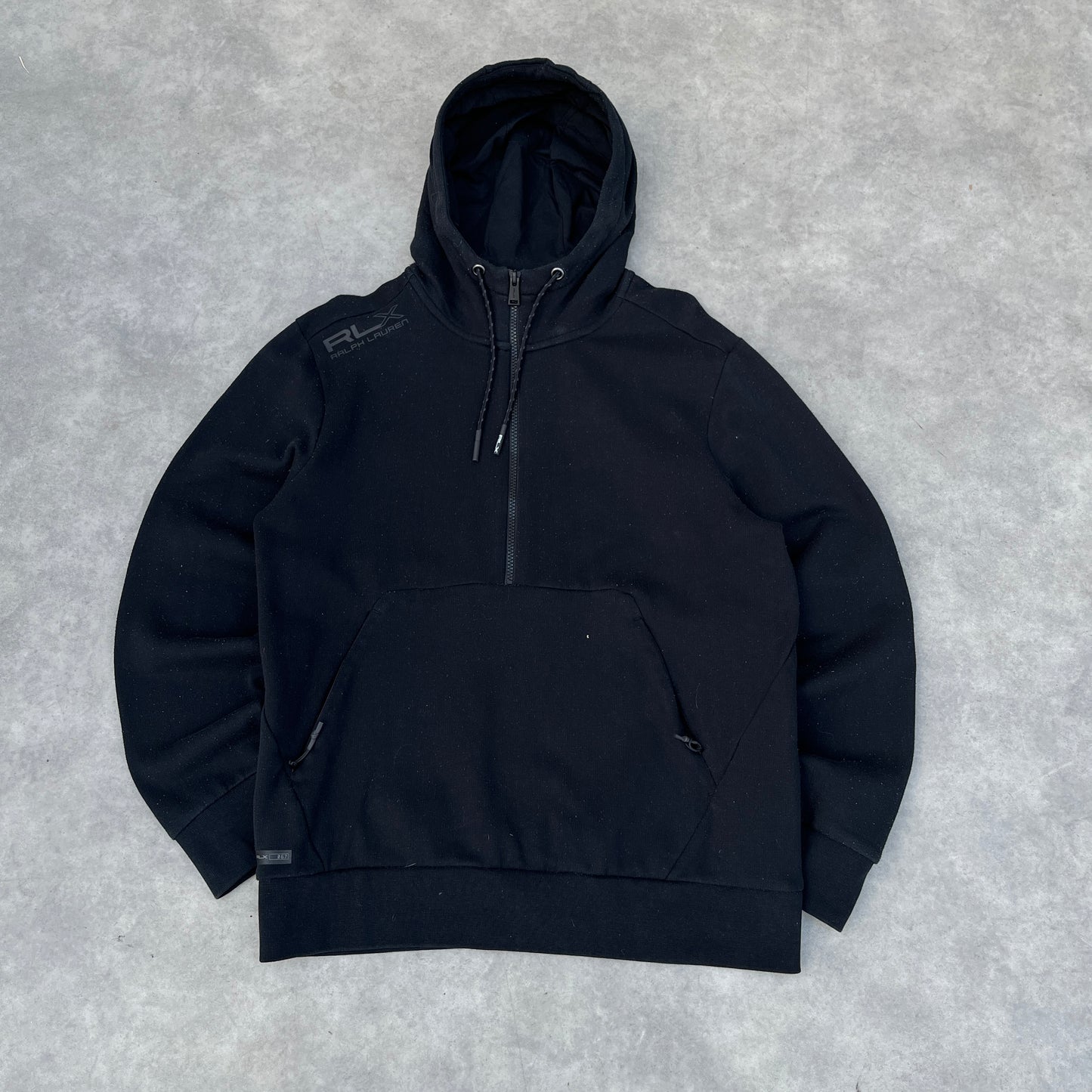 RLX Ralph Lauren Black Quarter Zip Hoodie M