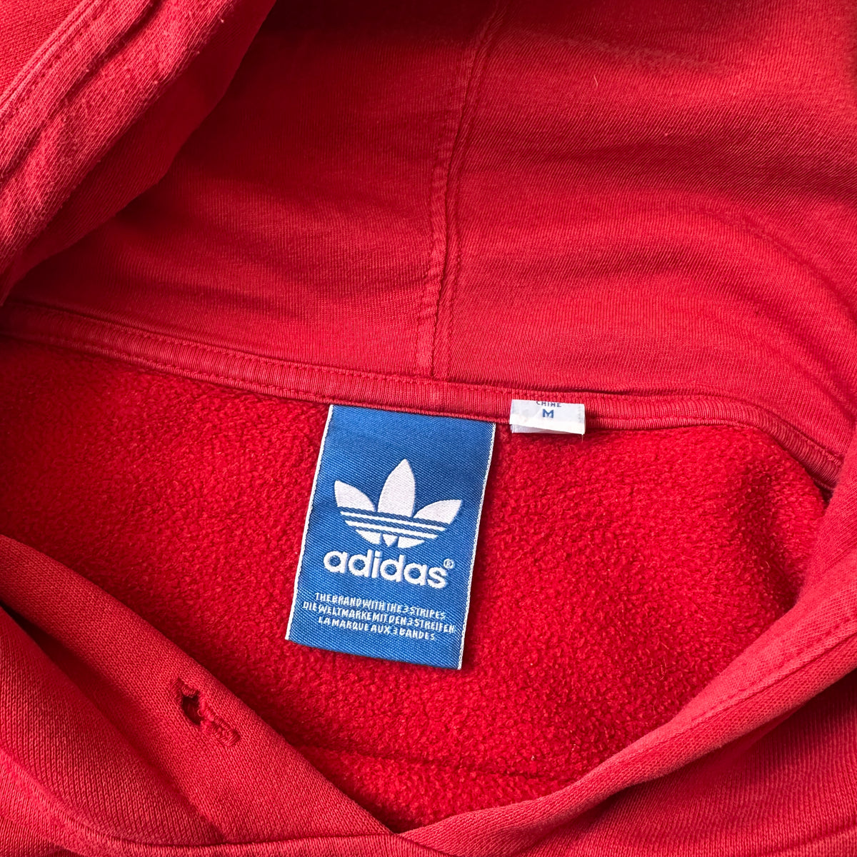 Adidas Red & Blue Trefoil Big Logo Hoodie M