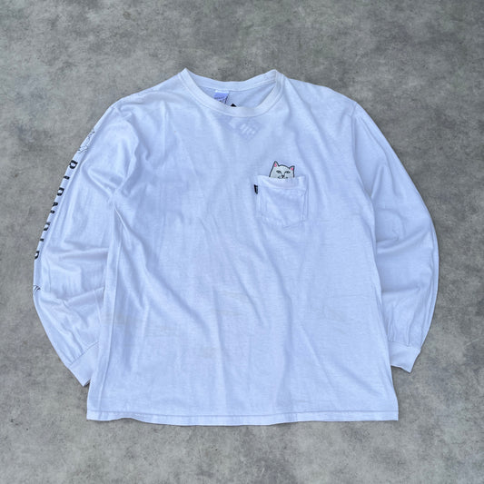 Rip N Dip White Pocket Long Sleeve Shirt L