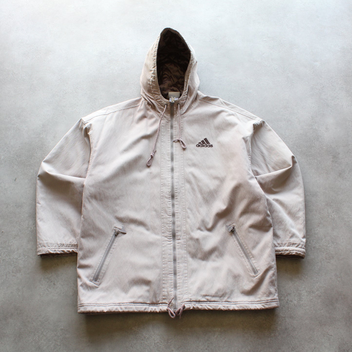 Adidas Vintage Embroidered Jacket - Beige  (Man-XL)