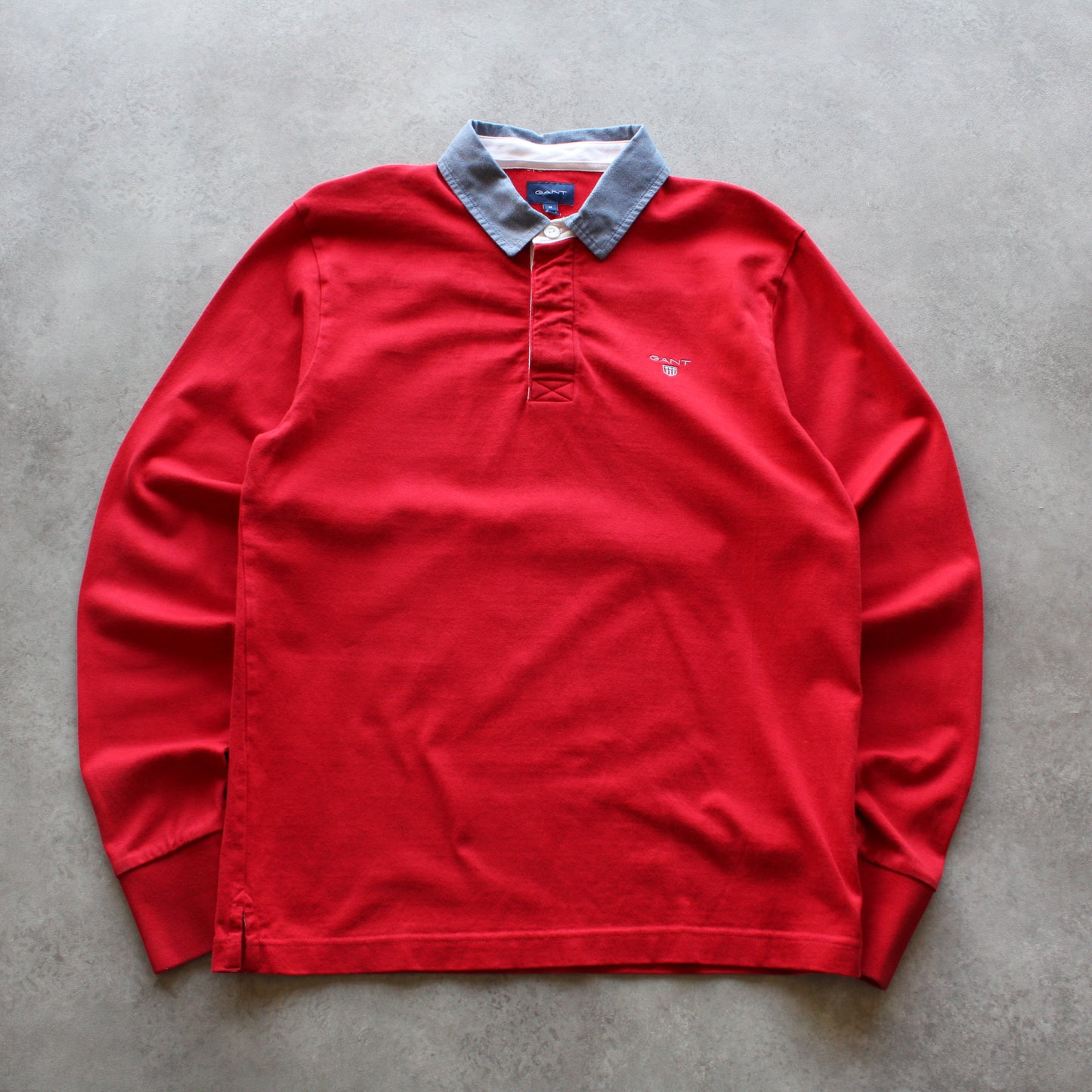Gant Red Rugby Shirt with Contrast Collar (Man-M)