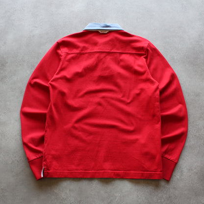 Gant Red Rugby Shirt with Contrast Collar (Man-M)