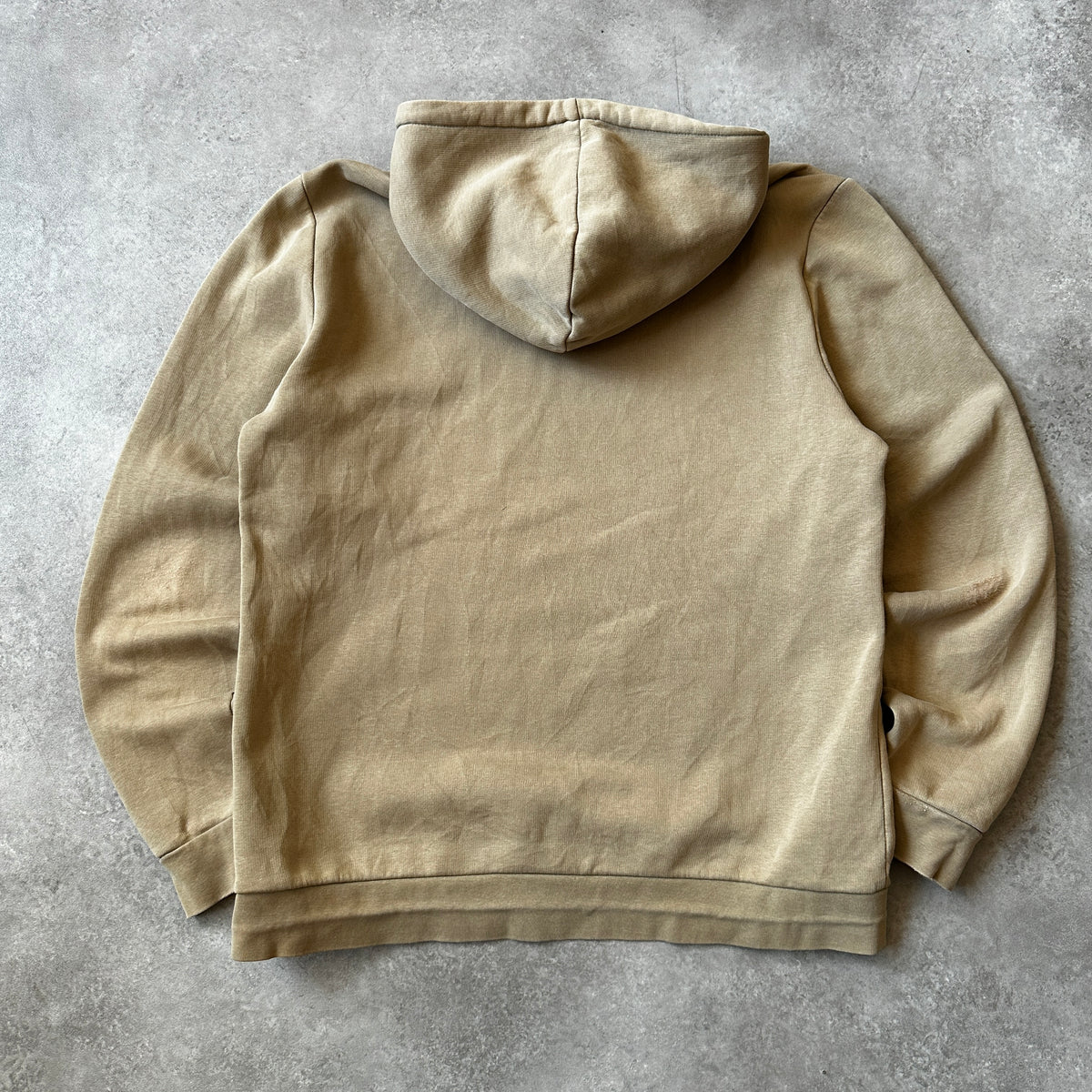 Daily Aesthetikz Beige Embroidered Chest Logo Hoodie L