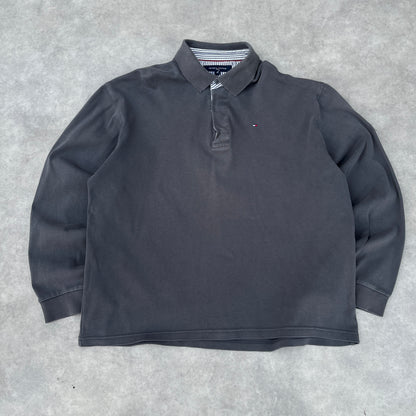 Tommy Hilfiger Dark Grey Long Sleeve Polo Shirt XXL
