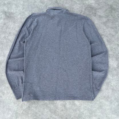 Gant Grey Long Sleeve Polo Shirt L