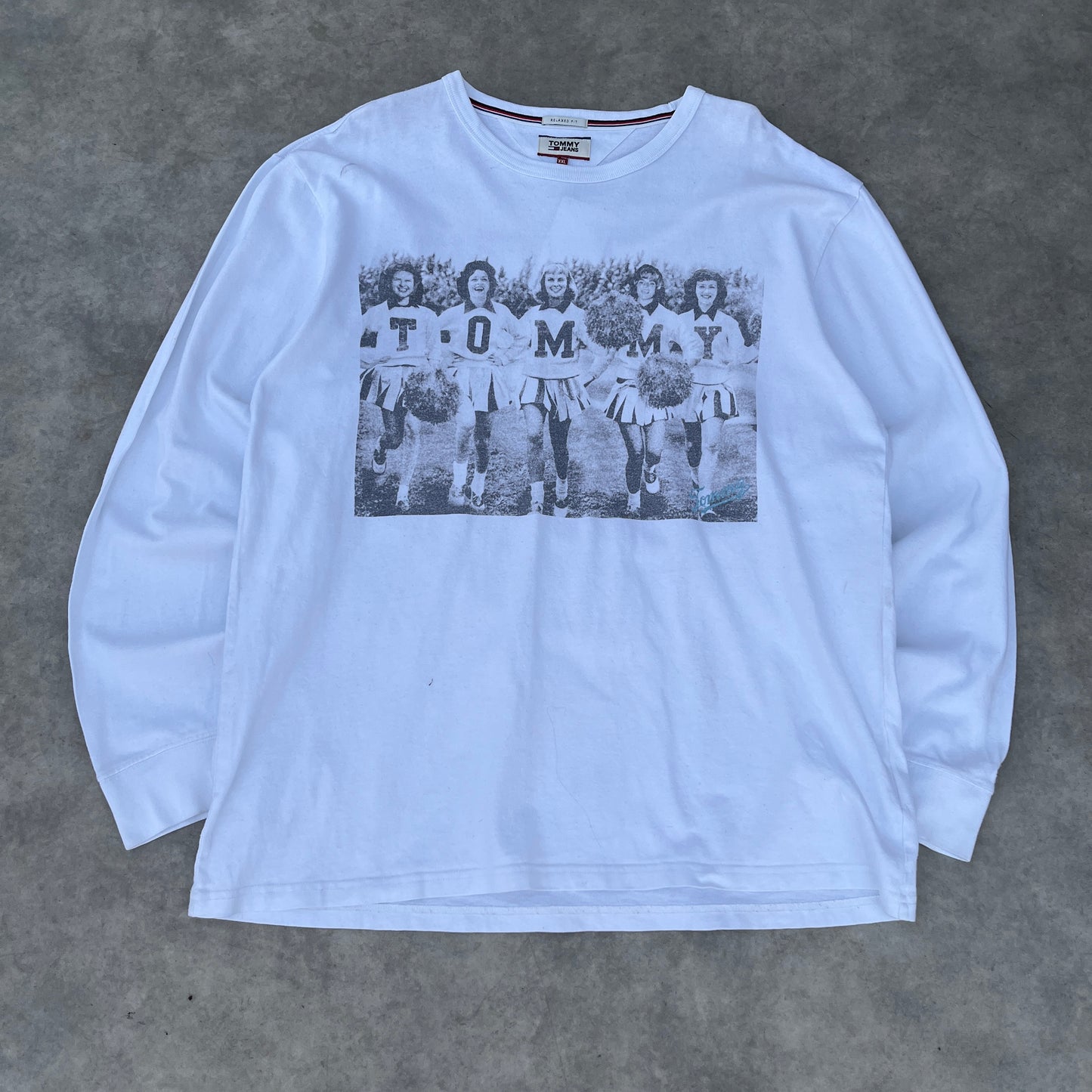 Tommy Jeans White Graphic Long Sleeve Shirt XXL