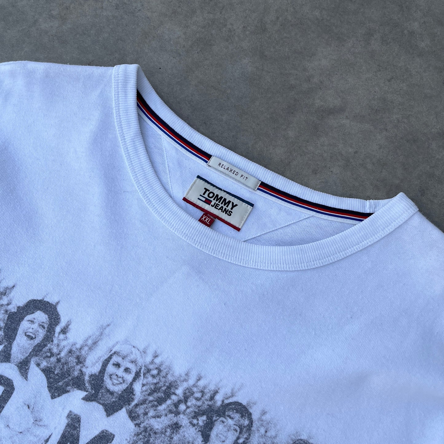 Tommy Jeans White Graphic Long Sleeve Shirt XXL