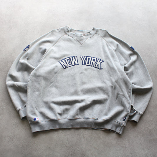 Adidas Vintage NY Distressed Crewneck - Grey (Man-L)