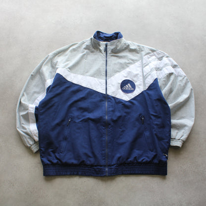 Adidas 90’s Vintage Windbreaker Jacket - Grey/Navy (Man-L)