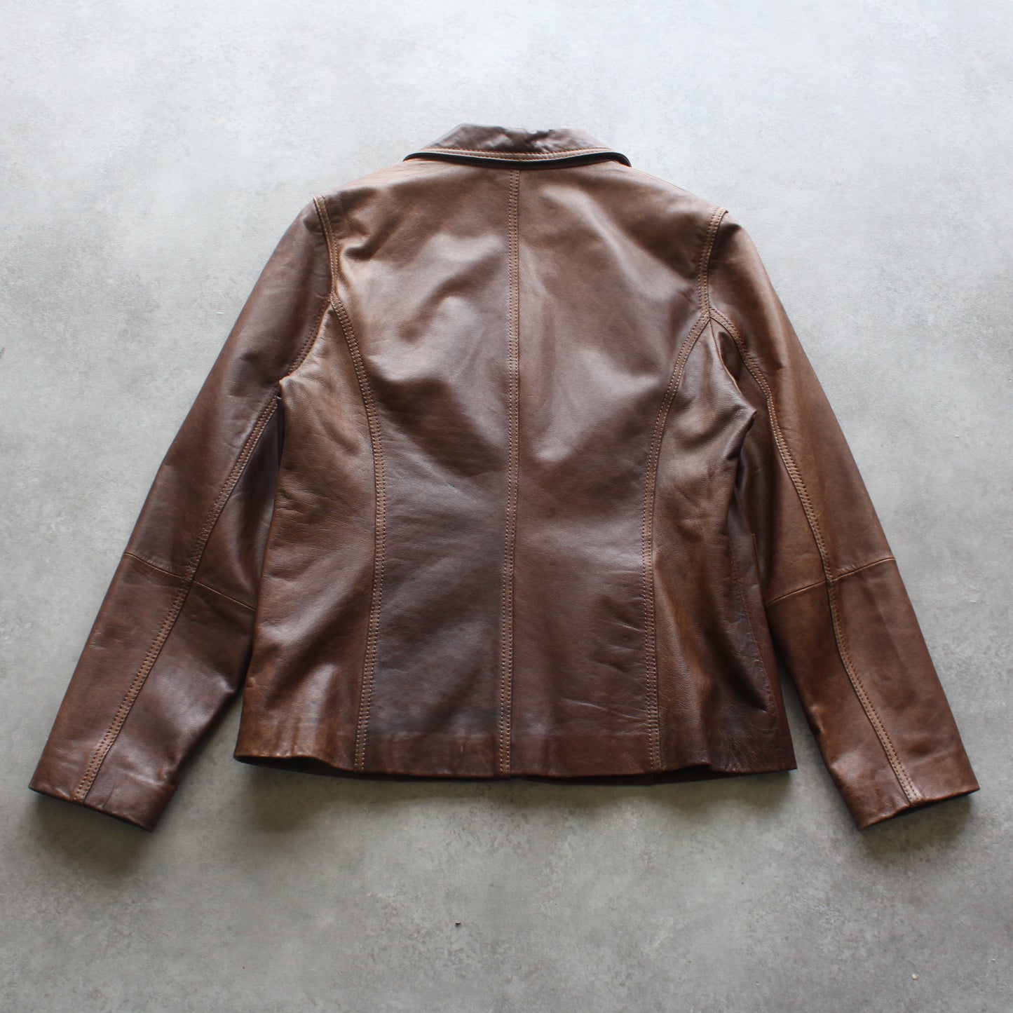 Genuine Leather Blazer - Brown (Woman-L)