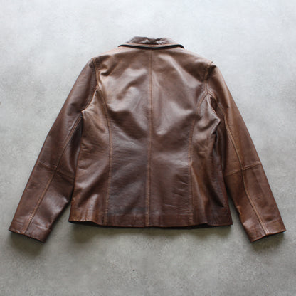Genuine Leather Blazer - Brown (Woman-L)