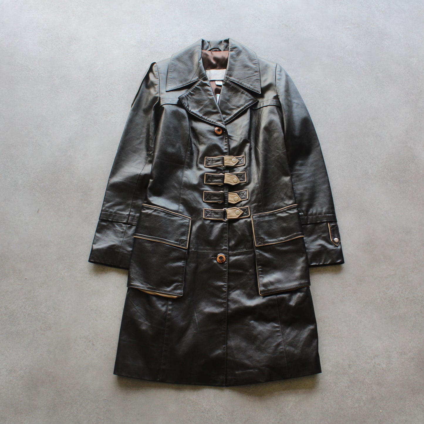 Krupon Leather Coat - Brown (Woman-S)