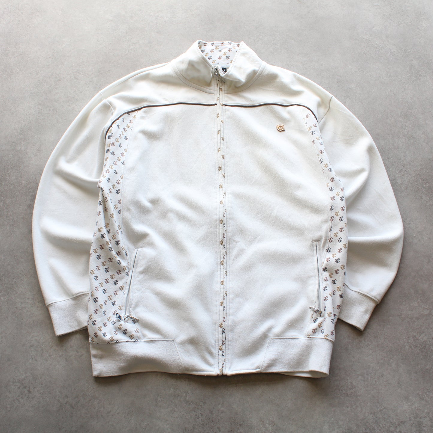 Rocawear Zip Up Sweater - White/Patterned (Man-L)