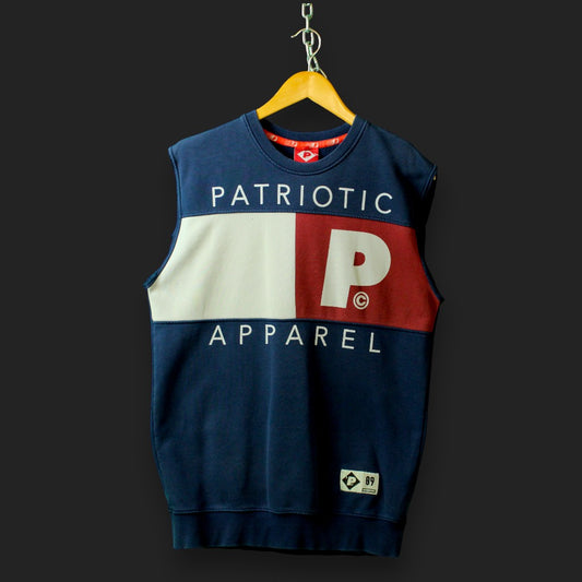 Patriotischer Pullover mit abgeschnittenen Ärmeln (Größe M)