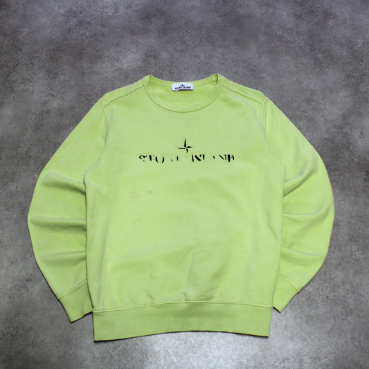 Stone Island Embroidered Crewneck – Lime (Man-M)