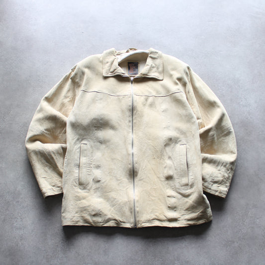 Hungarian Made Suede Leather Jacket – Beige (Man-XL)