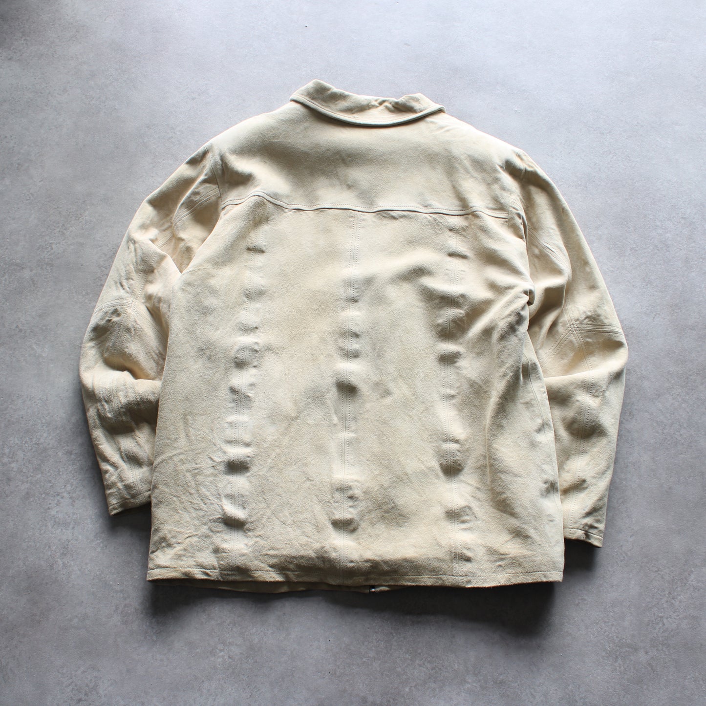 Hungarian Made Suede Leather Jacket – Beige (Man-XL)