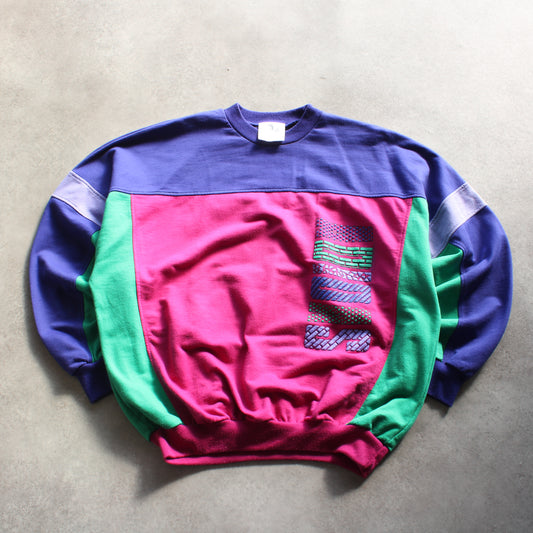 Adidas Vintage Colorblock Crewneck – Purple/Pink/Green (Man-L)