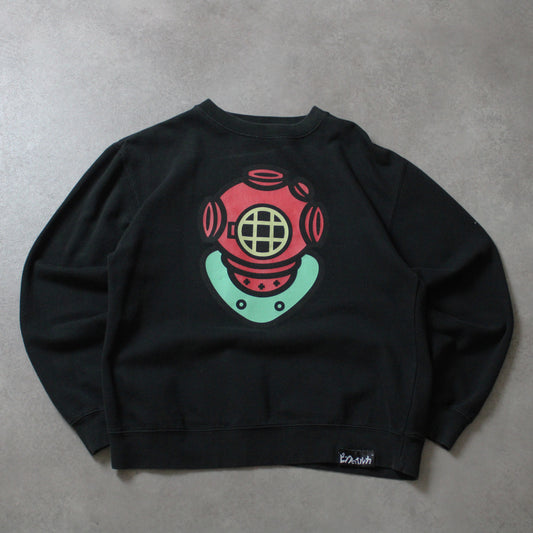 Rosa Delfin-Pullover mit Schriftzug (Größe S) 