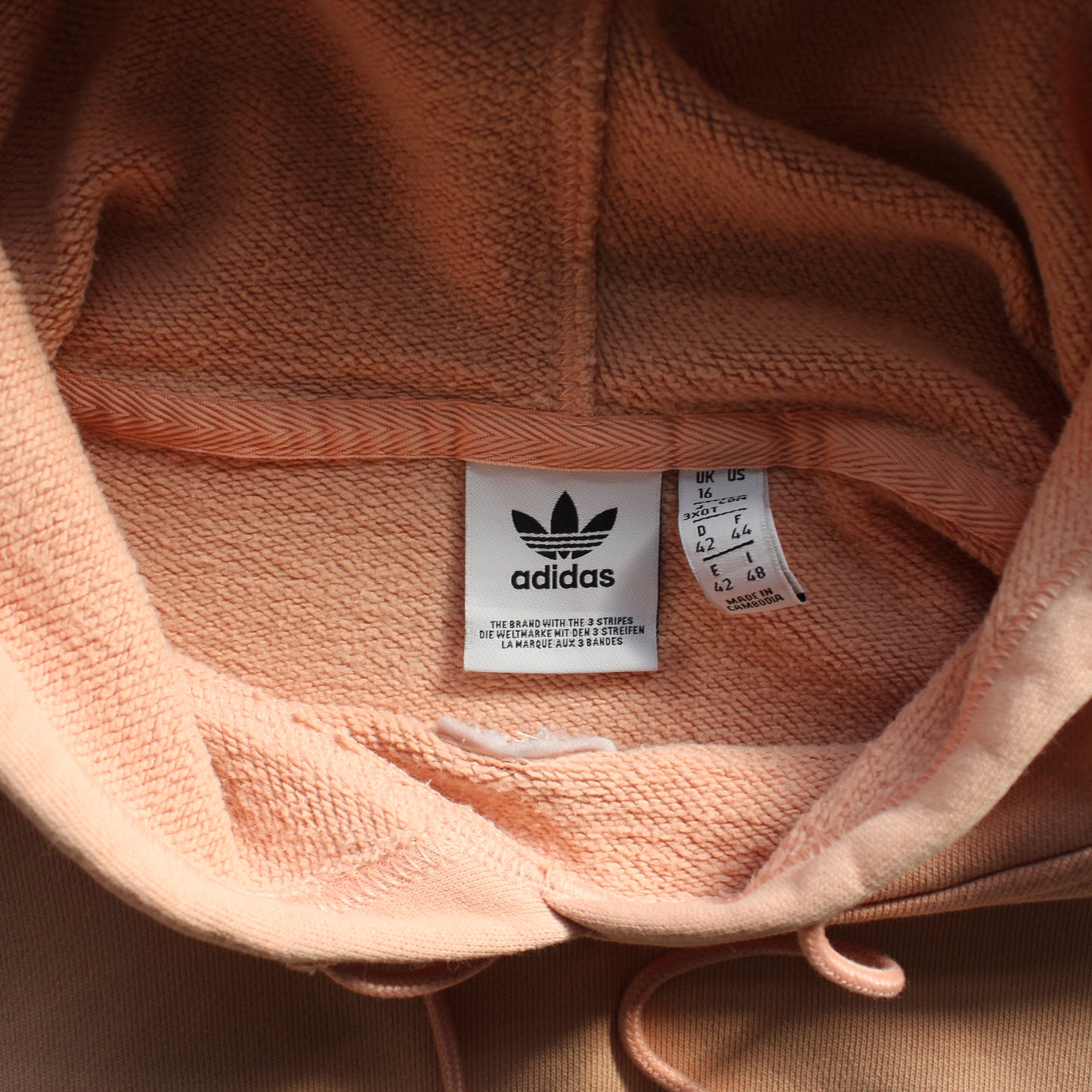 Adidas Embroidered Crop Hoodie – Peach (Woman-XL)