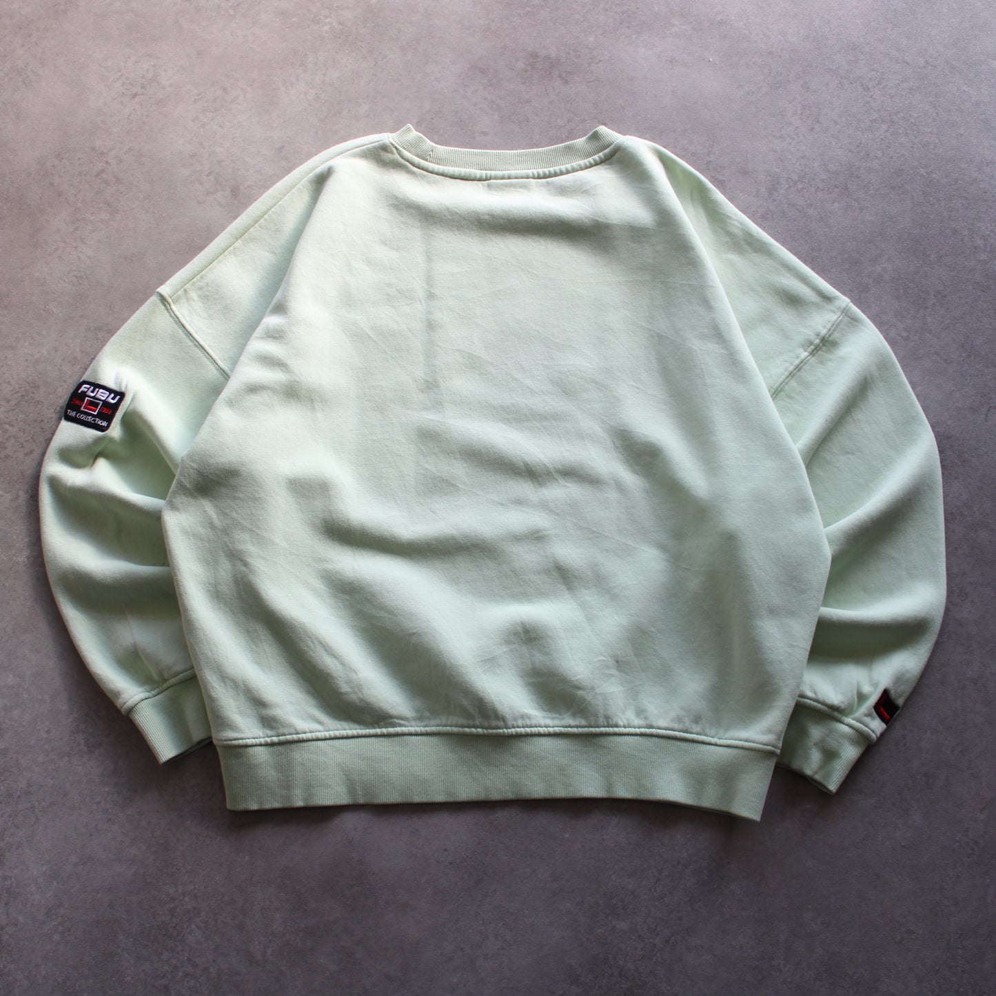 FUBU Embroidered Crewneck – Light Green (Man-L, Flawed)