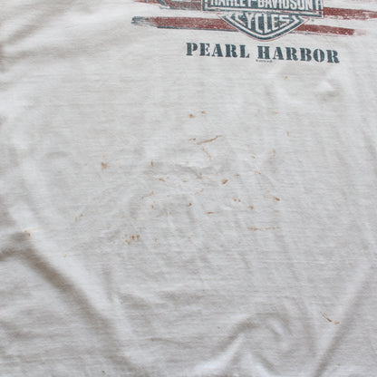 Harley-Davidson Pearl Harbor 2016 Printed Tee – White (Man-3XL, Flawed)