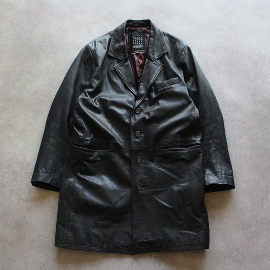 Oakwood Long Leather Jacket – Black (Man-L)