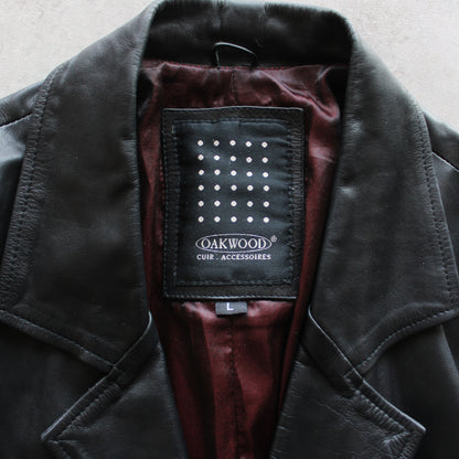 Oakwood Long Leather Jacket – Black (Man-L)