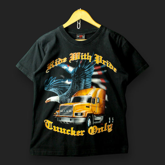 T-Shirt mit Trucker-Aufdruck (Größe M)
