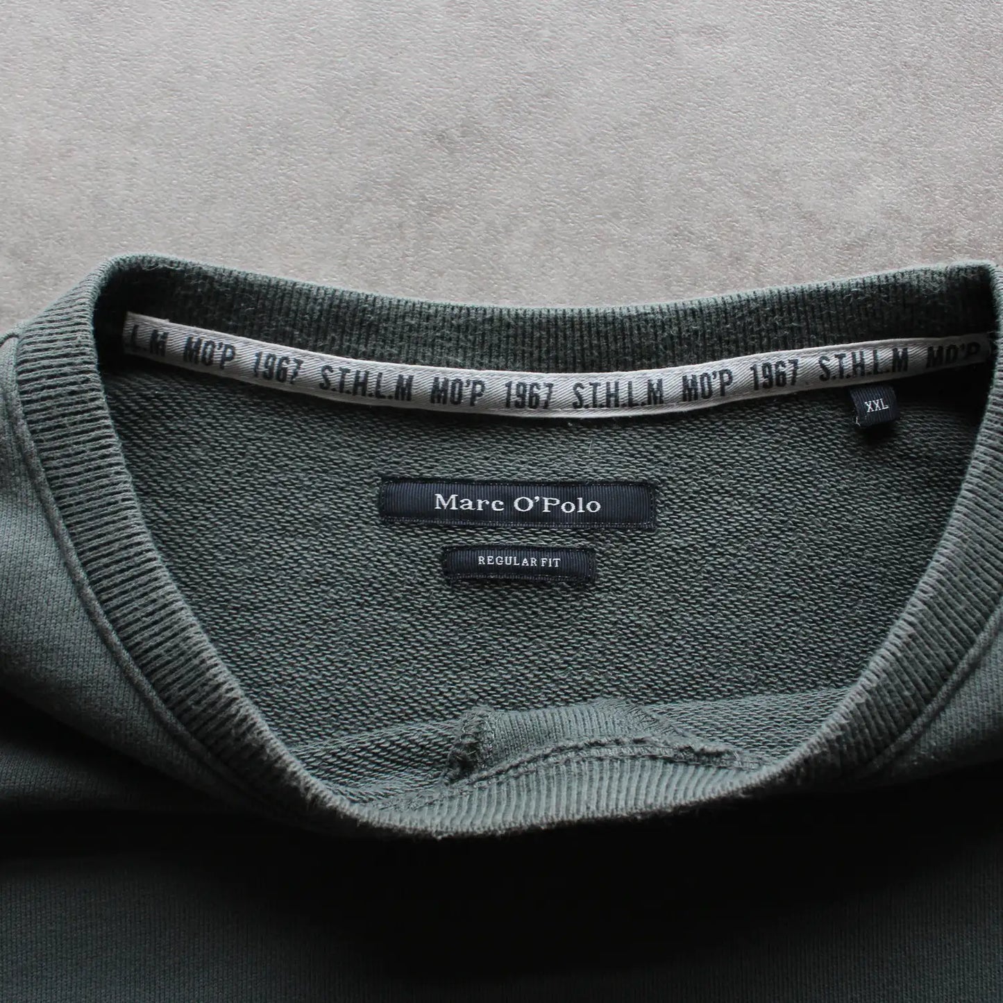 Marc O’Polo Printed Crewneck – Olive Green (Man-XXL)