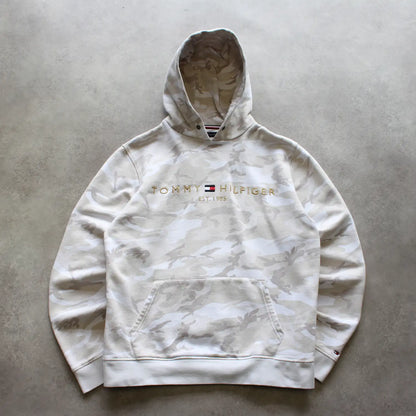 Tommy Hilfiger Embroidered Hoodie – White Camo (Man-L)