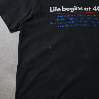Life begins at 40. Printed T-Shirt (Man-M)